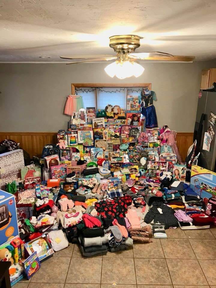 Collection of donated Christmas gifts